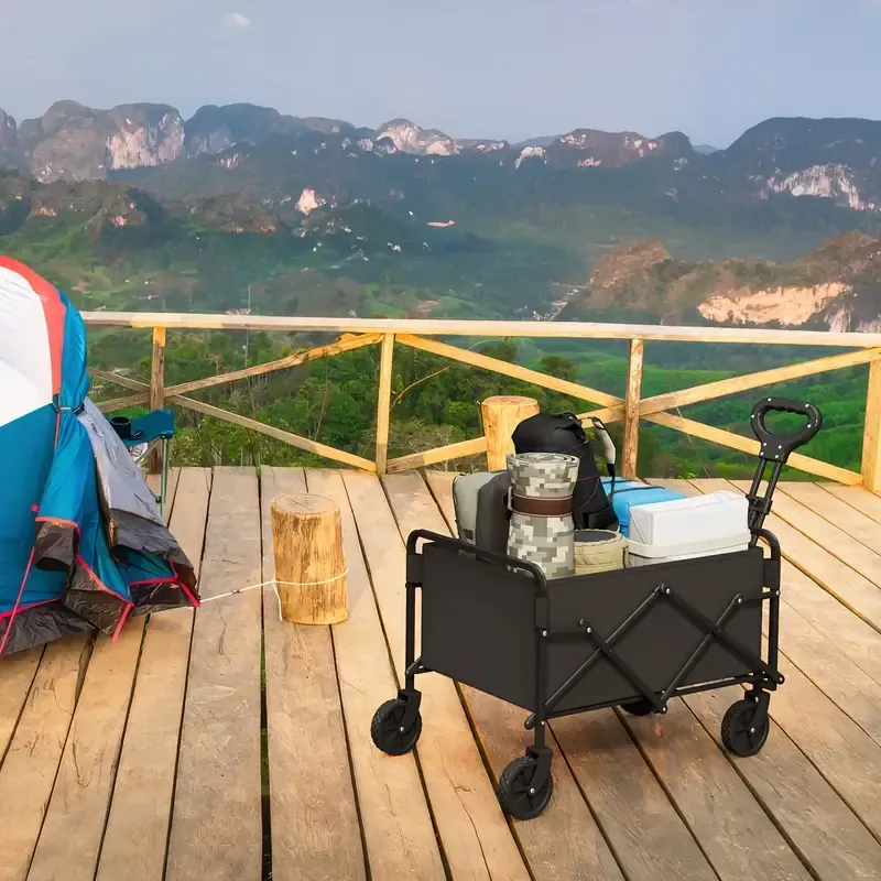 Outdoor camping car, camper car, stall cart, folding rear door camping cart, large capacity shopping cart