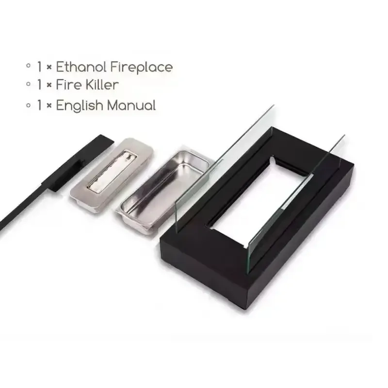 Tabletop alcohol fireplace indoor metal stove rectangular portable real fire fireplace outdoor stove