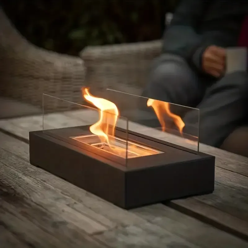 Tabletop alcohol fireplace indoor metal stove rectangular portable real fire fireplace outdoor stove