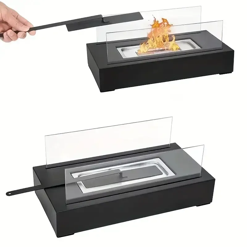Tabletop alcohol fireplace indoor metal stove rectangular portable real fire fireplace outdoor stove