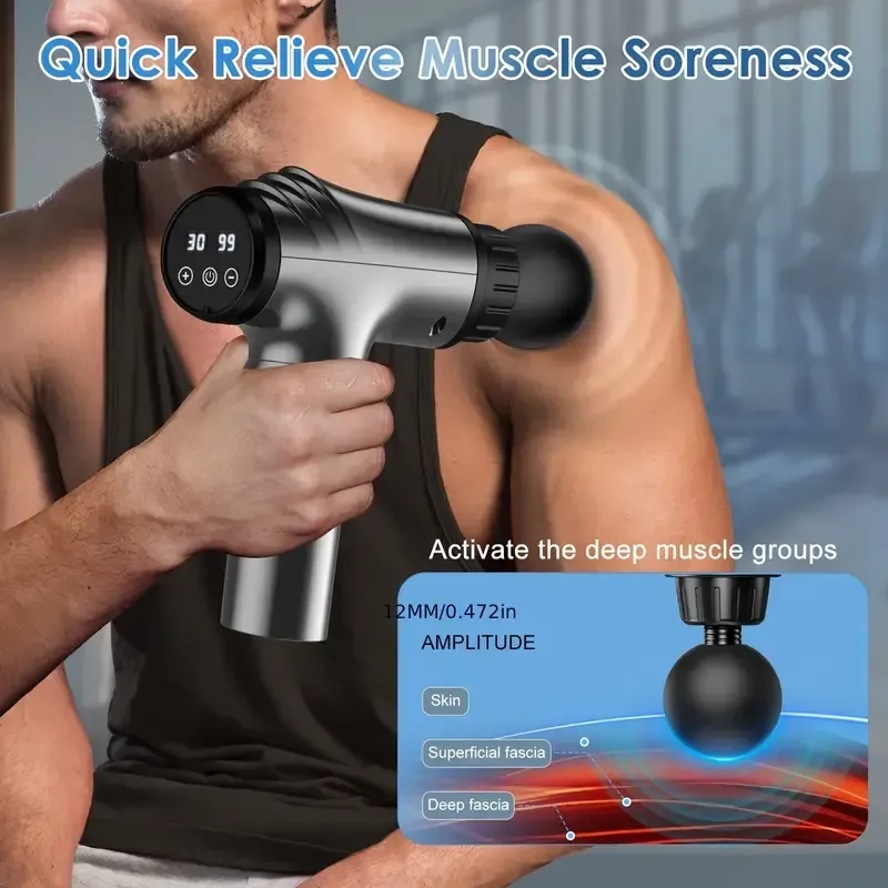 Electric mini fascia gun professional fitness massage instrument temu smart massage gun Cross-border manufacturers