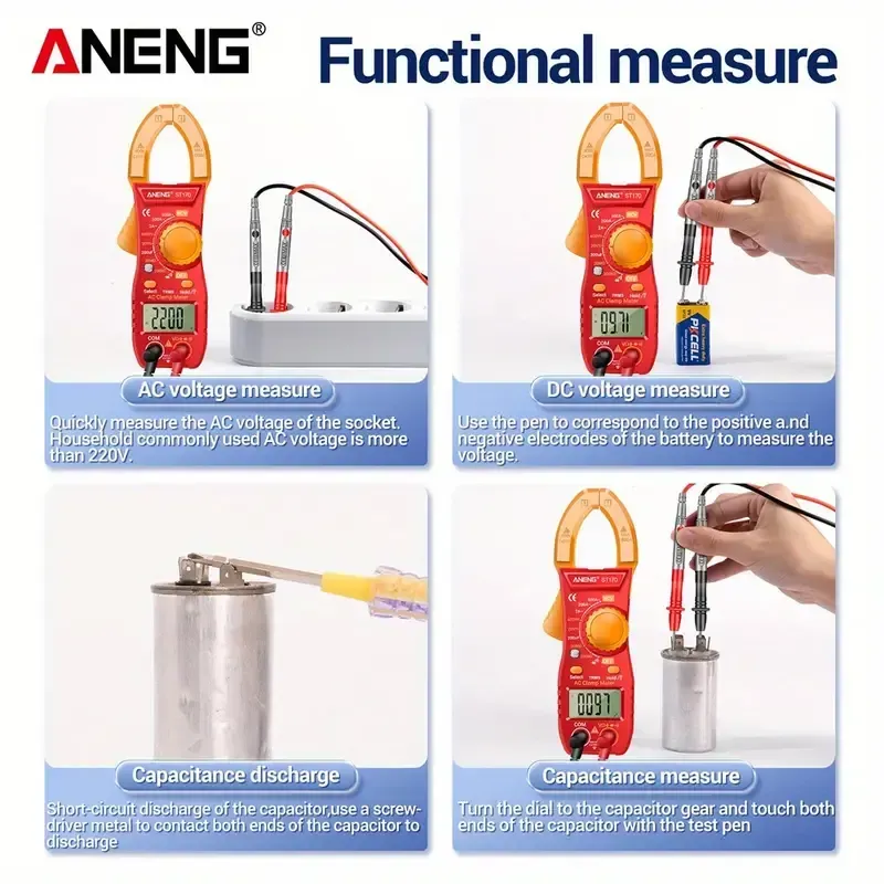 ANENG digital display clamp multimeter high precision portable electrician repair clamp current Multifunctional clamp meter