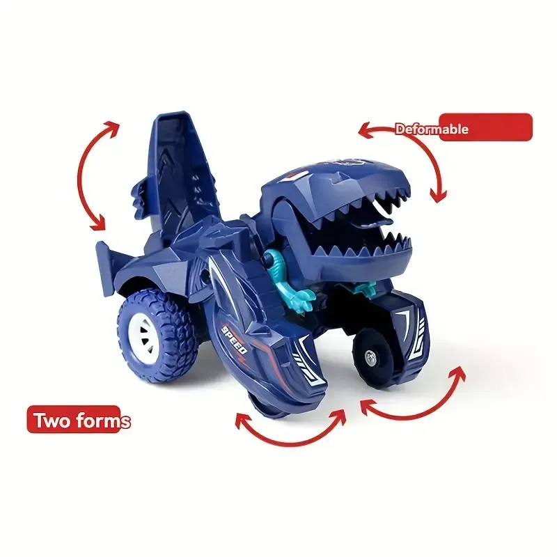 Impact deformation dinosaur toy car children's inertia car resistant to fall and rotatable boy's toy car