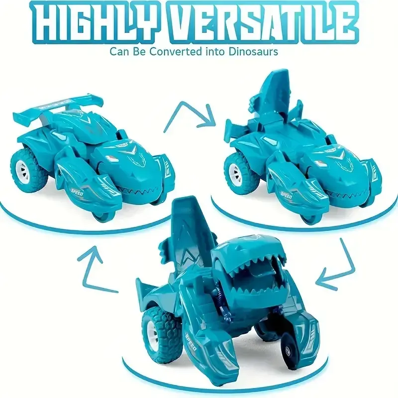 Impact deformation dinosaur toy car children's inertia car resistant to fall and rotatable boy's toy car
