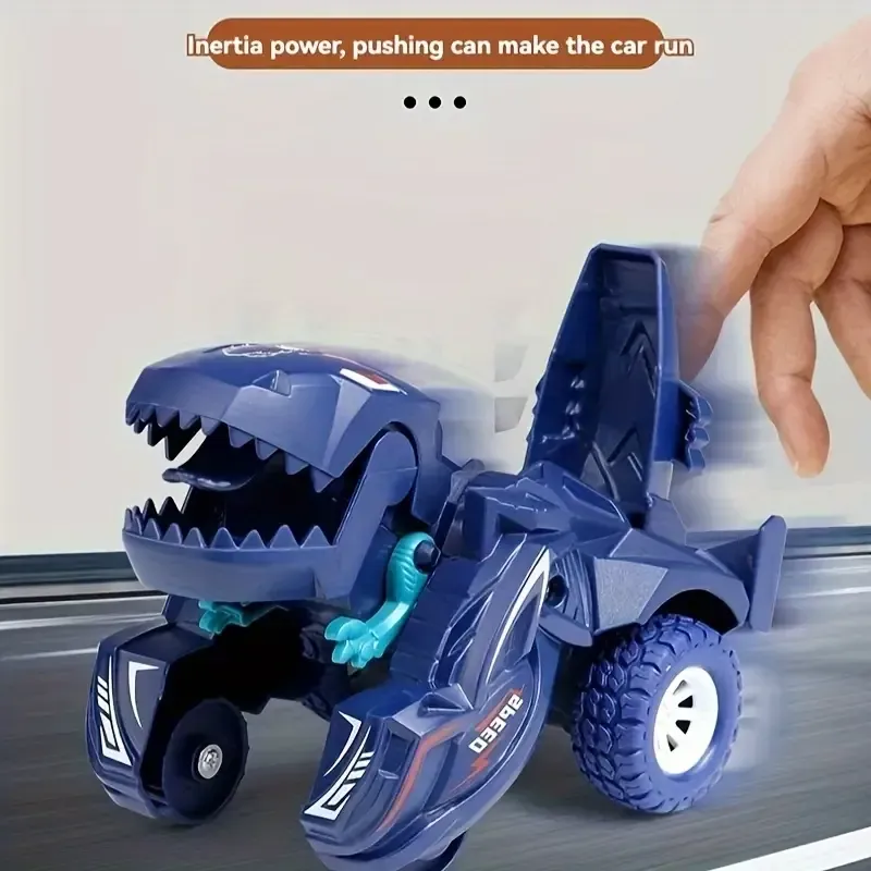 Impact deformation dinosaur toy car children's inertia car resistant to fall and rotatable boy's toy car
