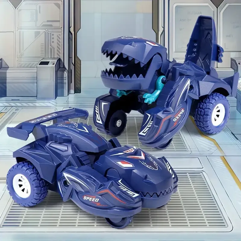 Impact deformation dinosaur toy car children's inertia car resistant to fall and rotatable boy's toy car