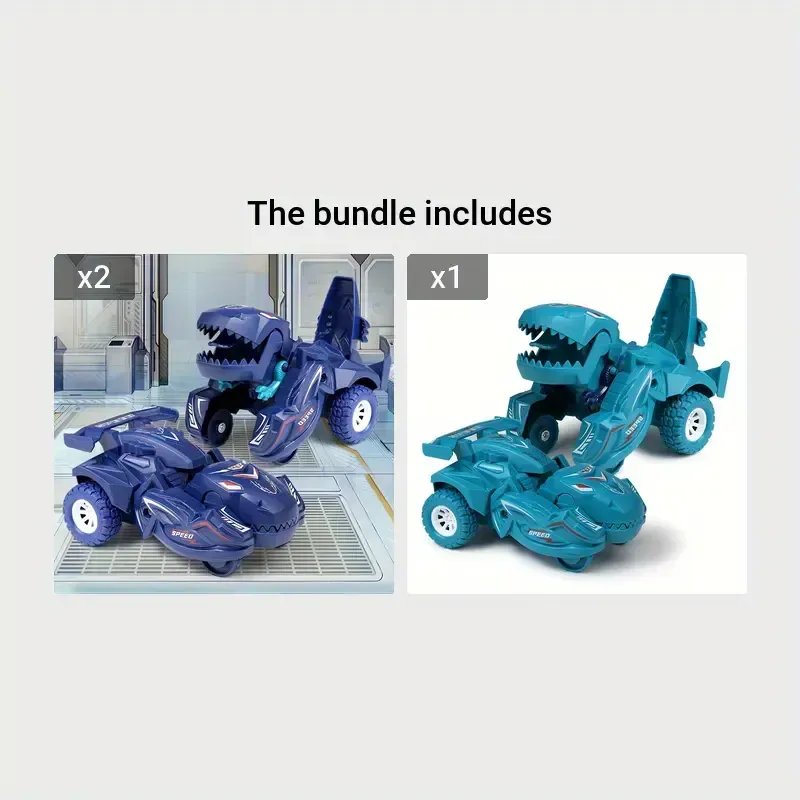 Impact deformation dinosaur toy car children's inertia car resistant to fall and rotatable boy's toy car