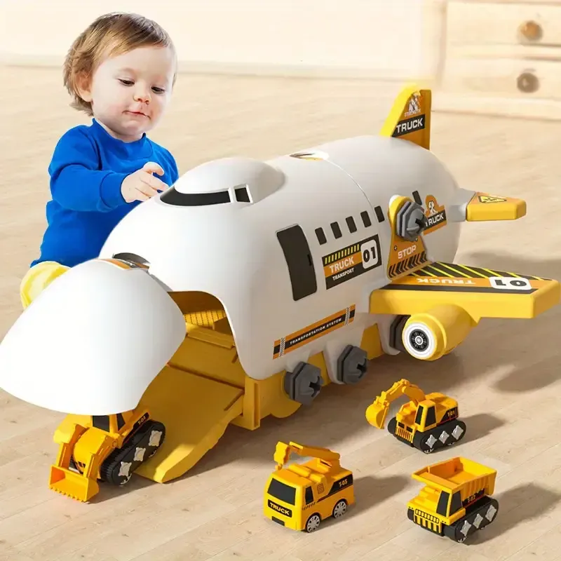 Detachable toy airplane children's puzzle screwing baby assembly tool little boy inertial engineering vehicle