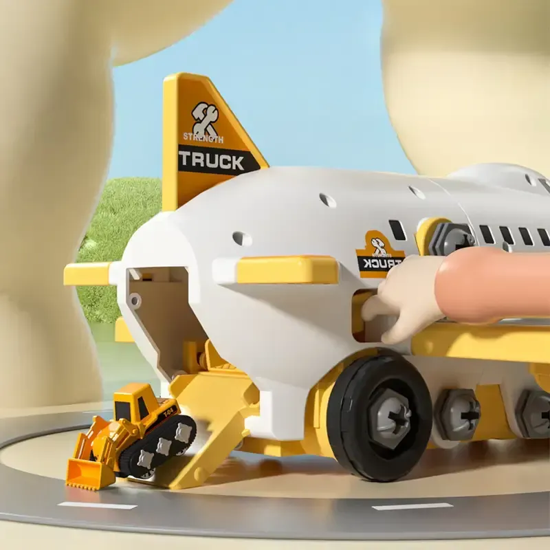 Detachable toy airplane children's puzzle screwing baby assembly tool little boy inertial engineering vehicle