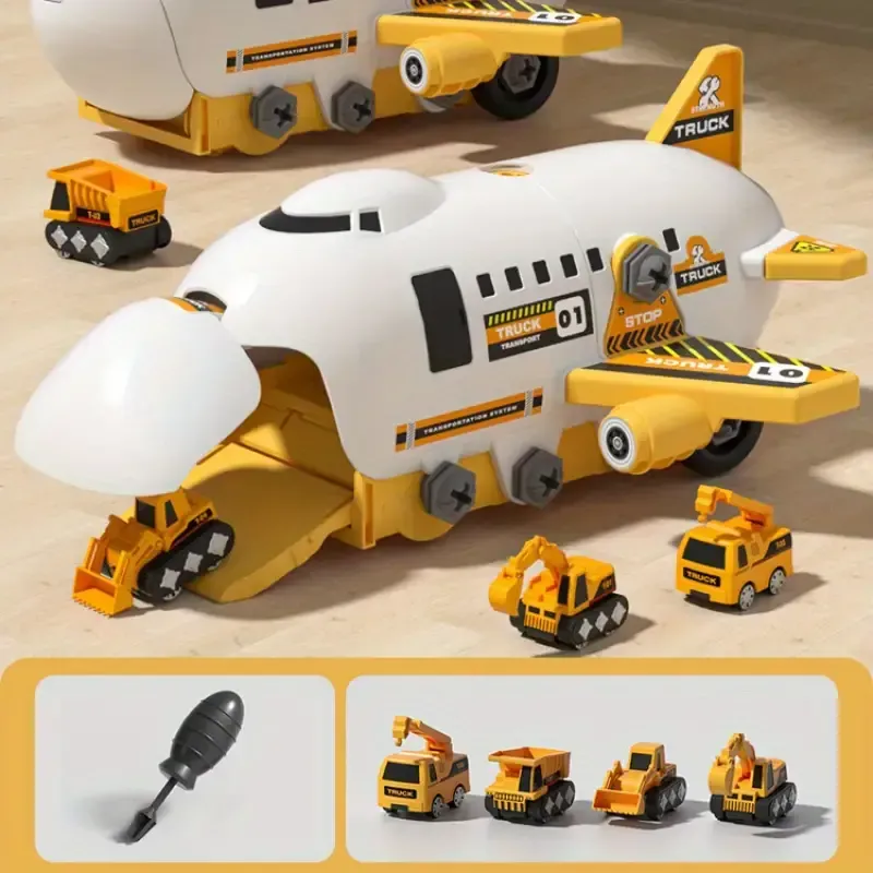 Detachable toy airplane children's puzzle screwing baby assembly tool little boy inertial engineering vehicle