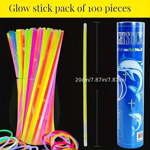 100 Pcs of 8in Glow Sticks Party Pack