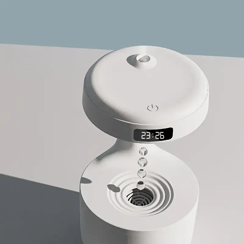 Super visual creative black technology backflow anti-gravity water drop humidifier for home office desk