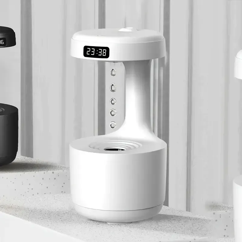 Super visual creative black technology backflow anti-gravity water drop humidifier for home office desk