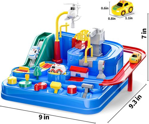 Kids Toys for 3 4 5 6 7 8 Year Old Boys Girls Race Track Car Adventure Toys for Boys Age 3, City Rescue Car Toys for Toddlers 2-4 Years, Educational Christmas Birthday Gifts