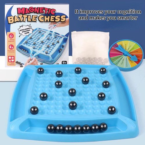 The 2024 New Magnetic Chess Set has a Magnetic Board Game with Stones, Plastic Chessboard, and String, which is a Strategy Game for Kids and Adults as a Family or Party Game