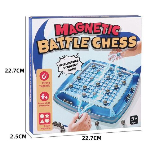 The 2024 New Magnetic Chess Set has a Magnetic Board Game with Stones, Plastic Chessboard, and String, which is a Strategy Game for Kids and Adults as a Family or Party Game