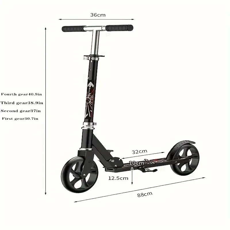 Children, teenagers, adults, scooters, city work, campus scooters, foldable two-wheelers brake scooter