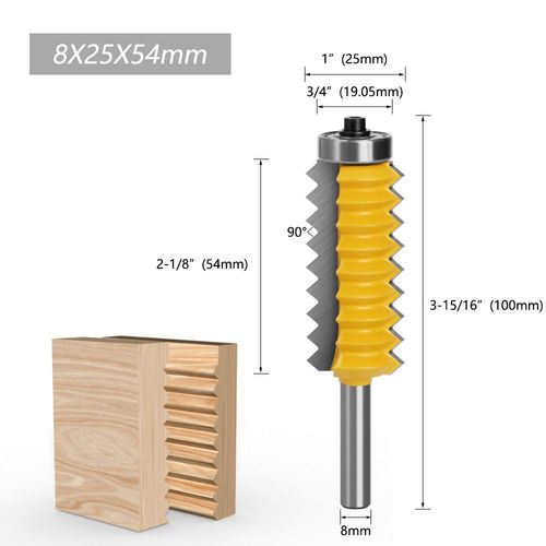Drill Bit 8mm Shank Tenon Woodwork Cone Tenoning Bit Finger Joint Glue Milling Cutter Raised panel V joint Router Bits