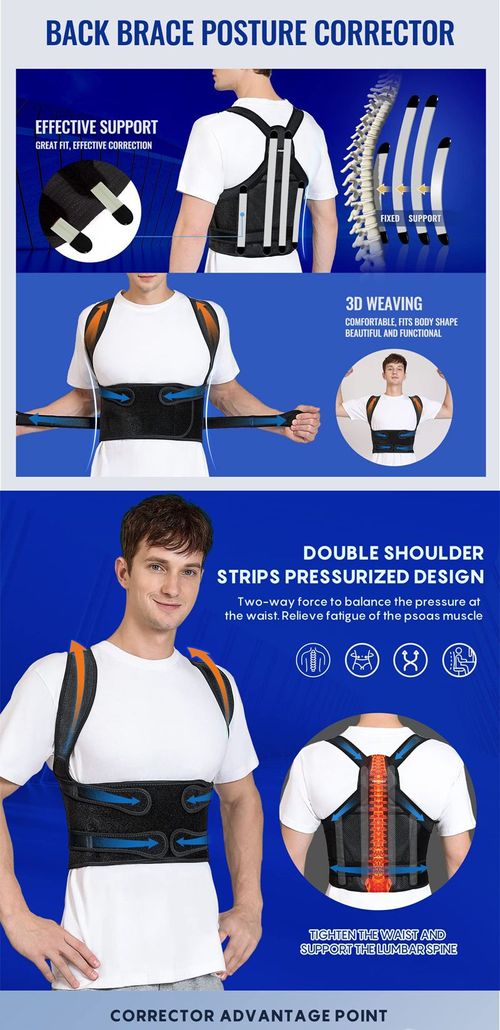 Posture Corrector Unisex Back Posture Brace Full Back Support Belt Clavicle Support Stop Slouching and Hunching Adjustable Back Trainer