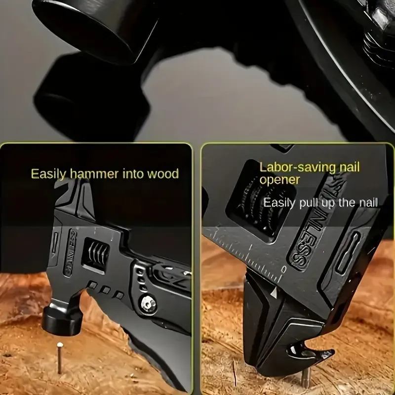 Outdoor universal folding pliers, black adjustable adjustable wrench combination, car-mounted multi-function EDC tool pliers