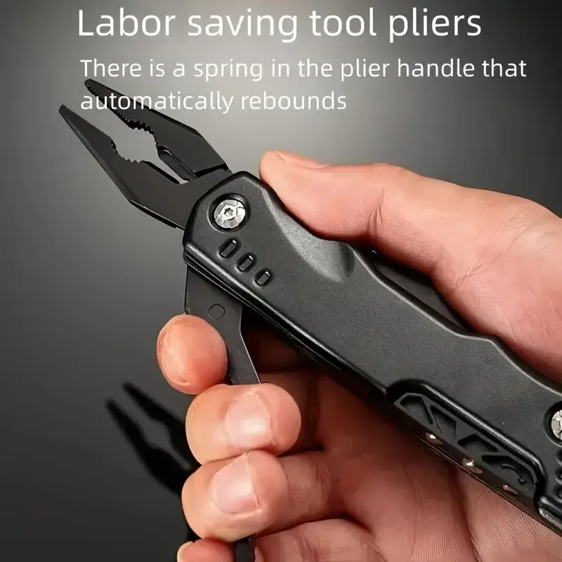 Outdoor universal folding pliers, black adjustable adjustable wrench combination, car-mounted multi-function EDC tool pliers