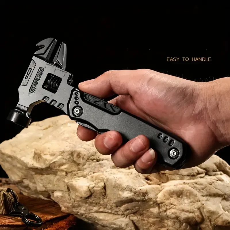 Outdoor universal folding pliers, black adjustable adjustable wrench combination, car-mounted multi-function EDC tool pliers