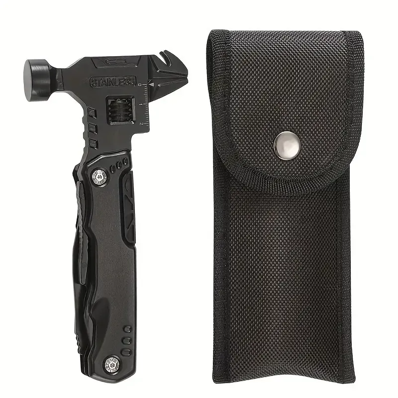 Outdoor universal folding pliers, black adjustable adjustable wrench combination, car-mounted multi-function EDC tool pliers
