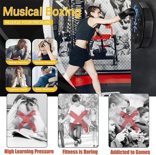 Wall Mounted Boxing Machine with LED Light and Bluetooth Music Electric Boxing Machine,Improve Hand-Eye Coordination and Relieve Stress,for Home Exercises,BoxingMachine