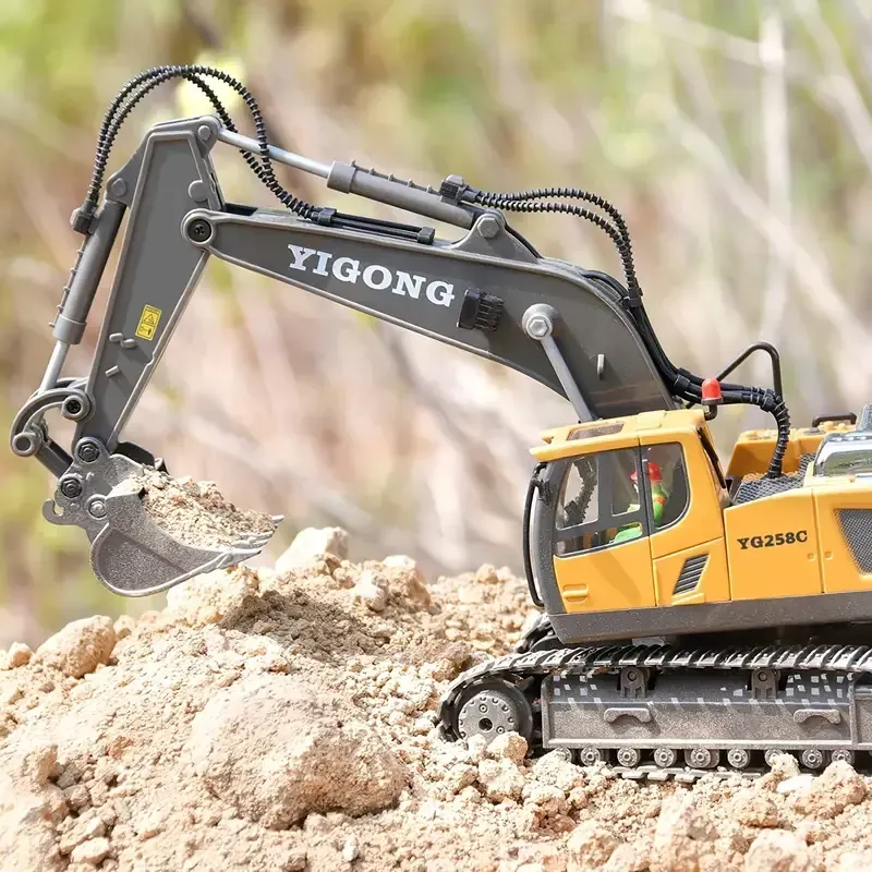 Children's large alloy remote control excavator 11 channel crawler excavator boy engineering remote car control toys