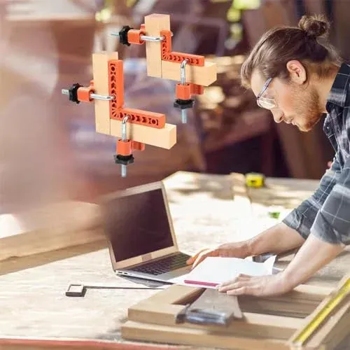 Right Angle Locator 90 Degree Ruler L Type(3 Inches*4+4 Inches*4+Locking Clips*8)