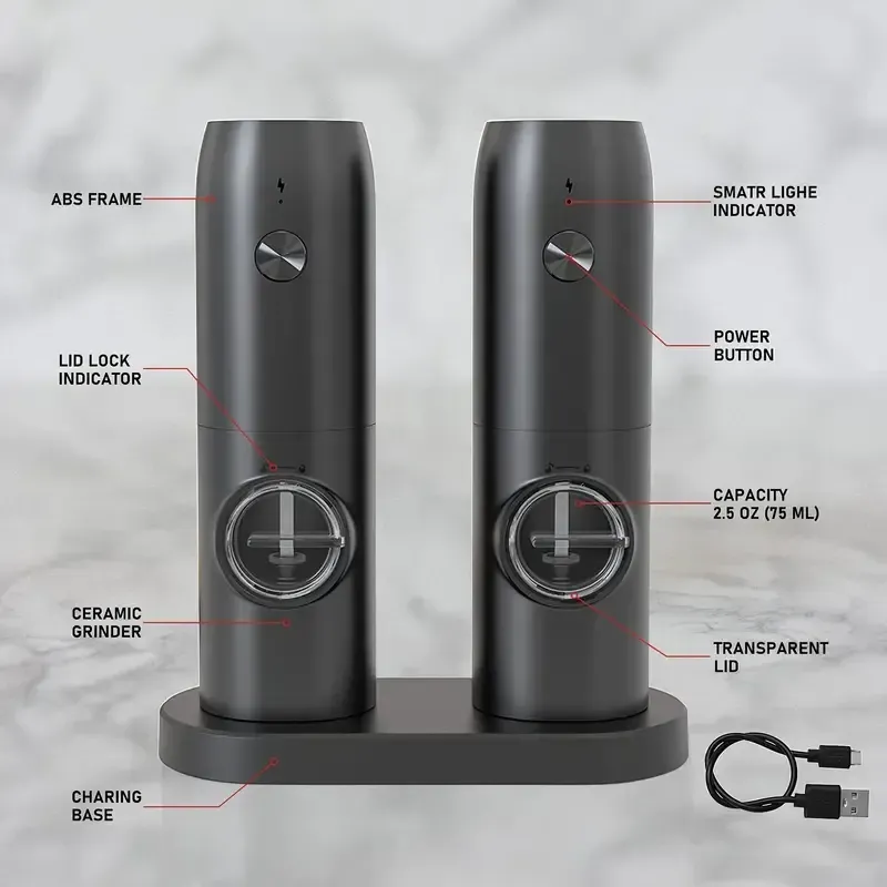 Rechargeable grinder electric rose salt pepper flax seed grinder household wireless electric grinder