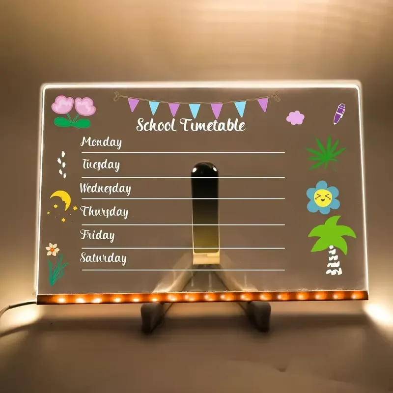 Modern USB LED Acrylic Message Board with Stand(30*20CM)