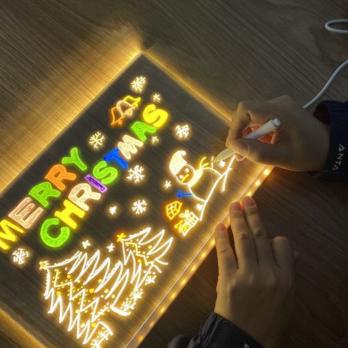 Modern USB LED Acrylic Message Board with Stand(30*20CM)