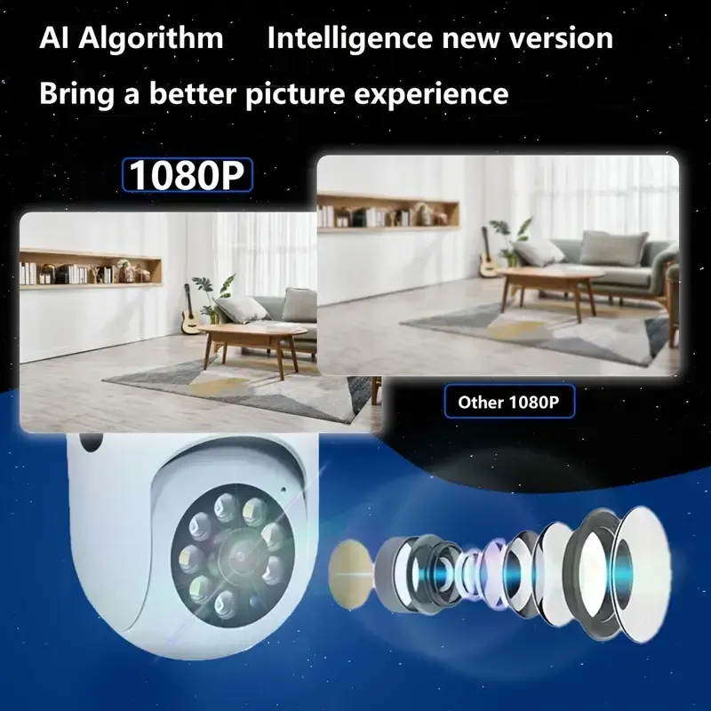 USB light bulb camera wireless wifi high-definition night vision PTZ control ceiling wall-mounted security monitoring
