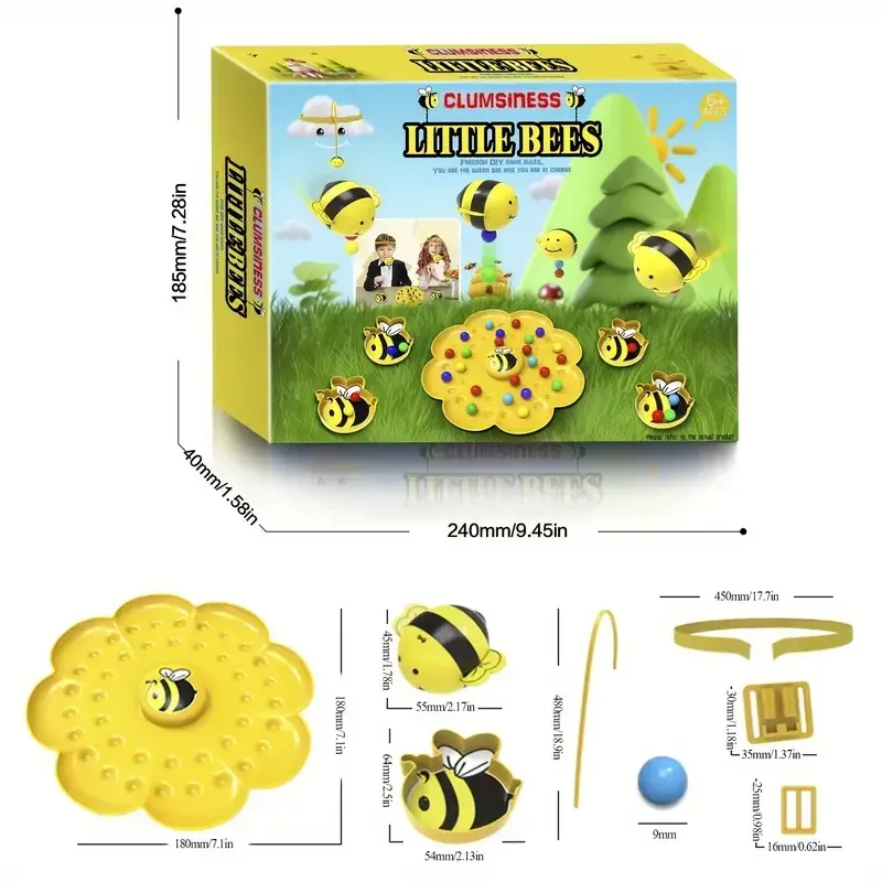 Children's bee magnetic fishing toy educational color recognition parent-child interactive tabletop game toy