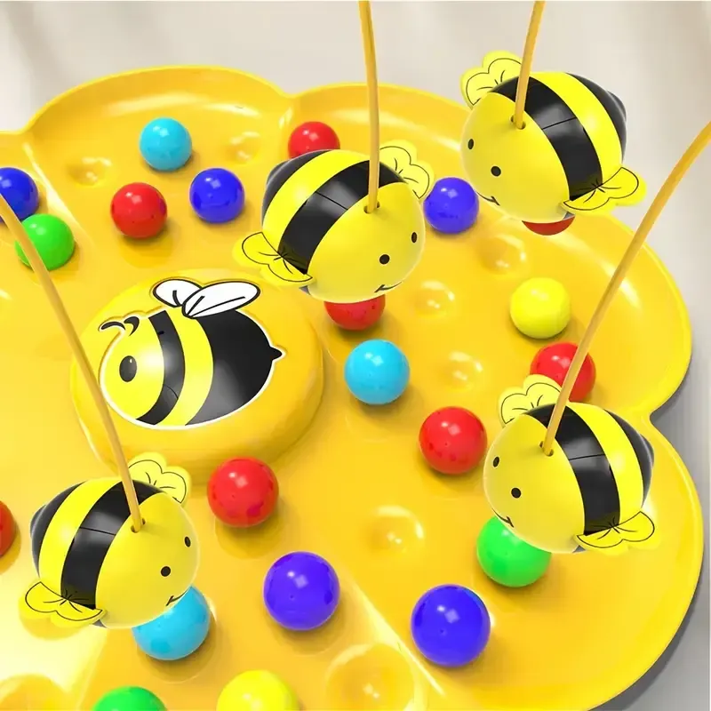 Children's bee magnetic fishing toy educational color recognition parent-child interactive tabletop game toy