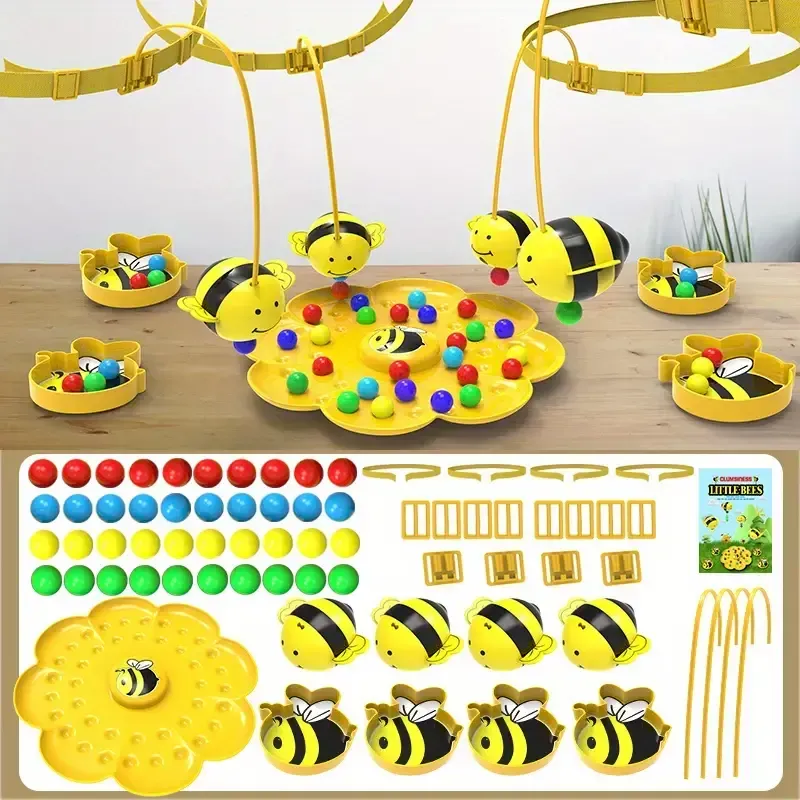 Children's bee magnetic fishing toy educational color recognition parent-child interactive tabletop game toy
