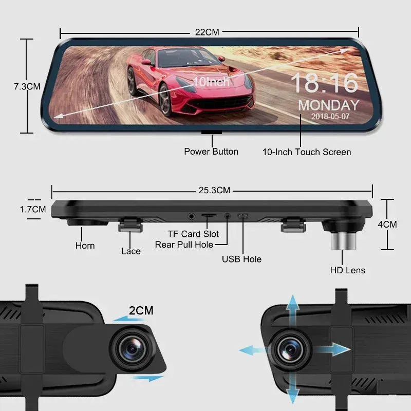 10 HD Multi-Function Touch Screen Car Recorder