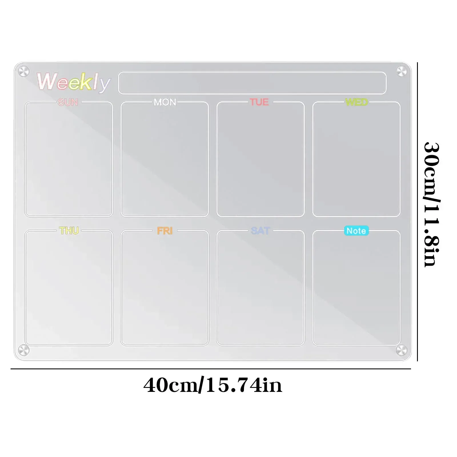 2 Pcs Acrylic Magnetic Refrigerator Stickers(Monthly+Weekly)