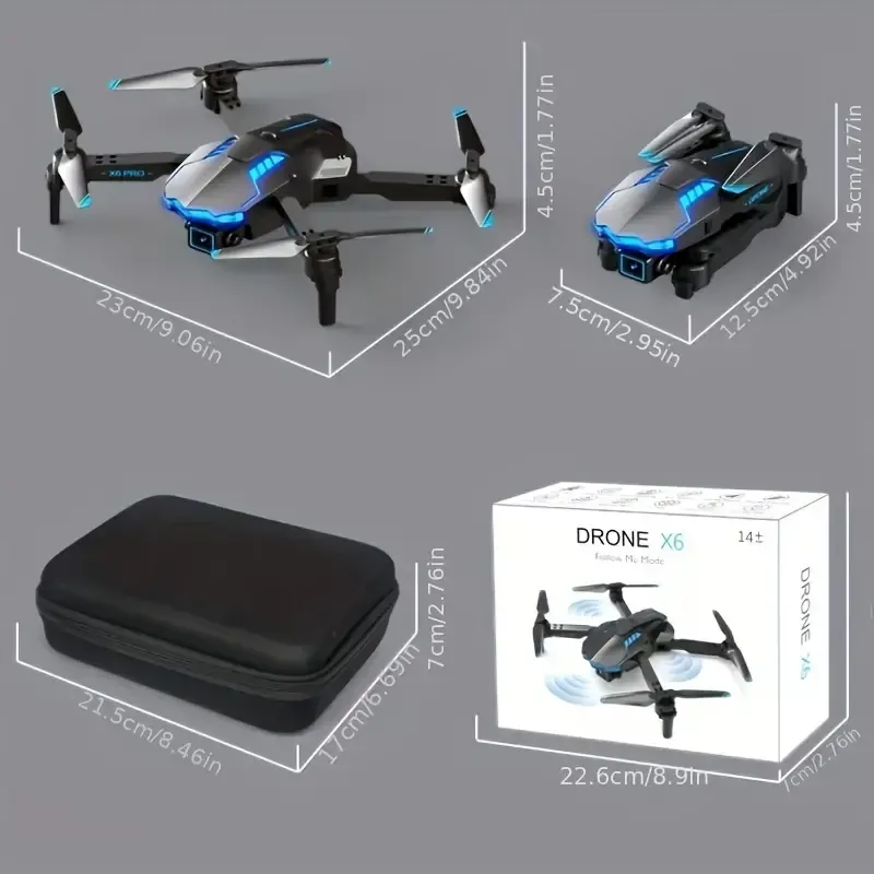 X6 drone high-definition aerial photography optical flow positioning 4k dual camera three-sided obstacle avoidance and fixed height remote control aircraft toy