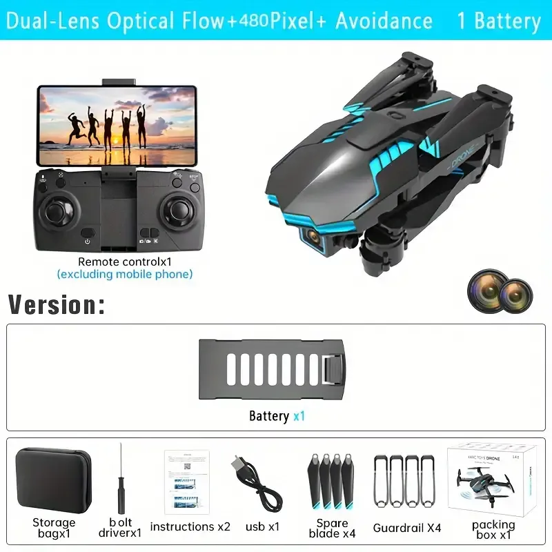 X6 drone high-definition aerial photography optical flow positioning 4k dual camera three-sided obstacle avoidance and fixed height remote control aircraft toy