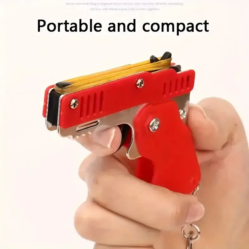 Folding rubber band gun children's soft bullet gun burst pistol rubber band model gun boy stall toy
