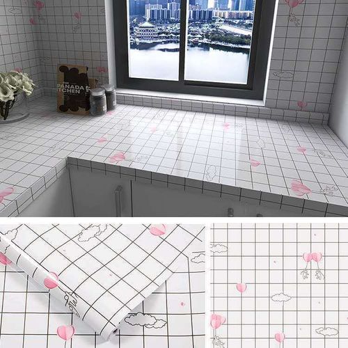Kitchen Wall Stain Prevention Sheet Heat Resistant Sheet Waterproof Oil Proof Stain Resistant Wallpaper( 500x60CM)