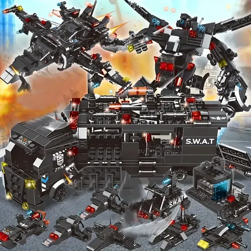 Lego building blocks military tank armored vehicle fighter puzzle assembly boy children's toy gift