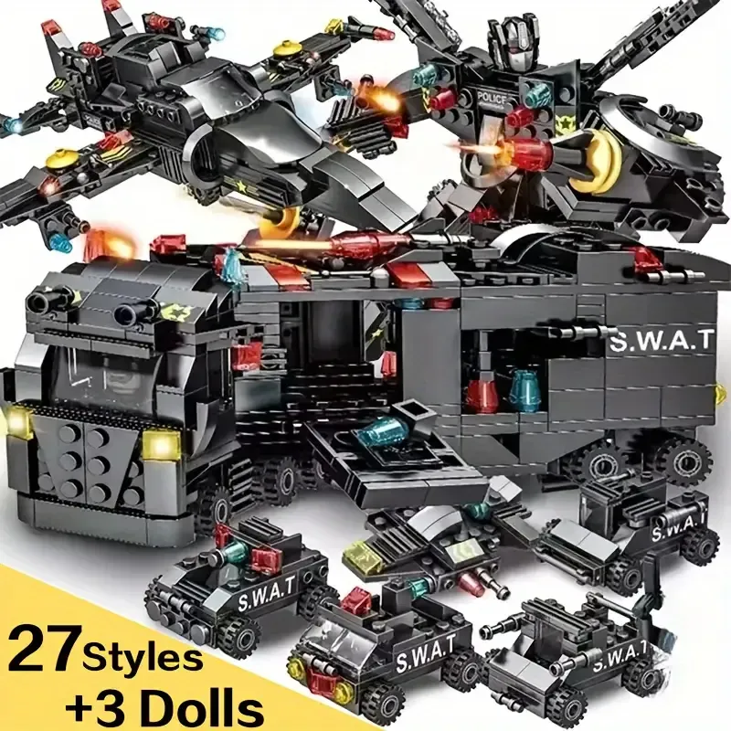 Lego building blocks military tank armored vehicle fighter puzzle assembly boy children's toy gift