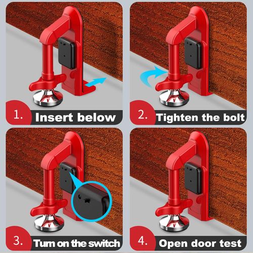Portable Alarm Door Stoppers for Bottom of Door Security.Door Lock for Travel Anti Theft Door Blocker,Hotel Room Apartment and Home Safety - Sleep with Peace of Mind