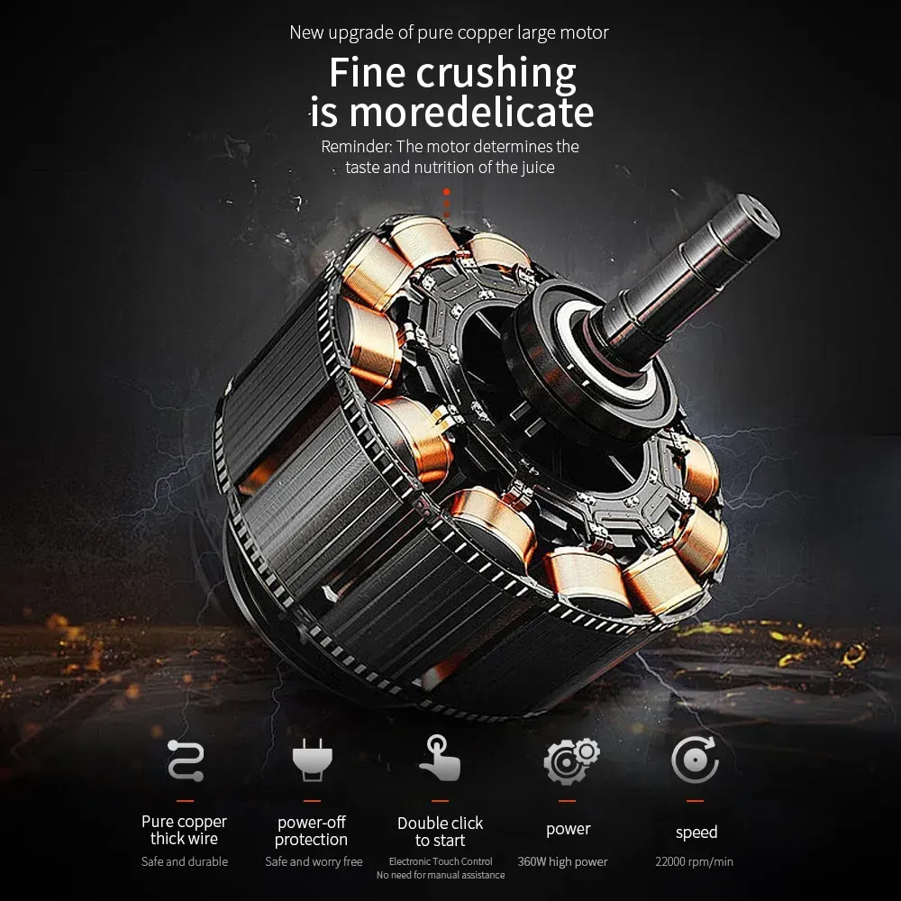 Portable Blender Large Capacity Portable Juicer Cup Powerful Ice Crushing Juicer