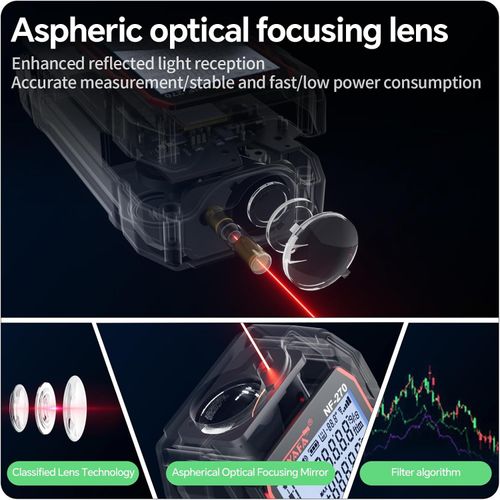 70m laser distance meter with bubble level distance measuring tool digital ruler