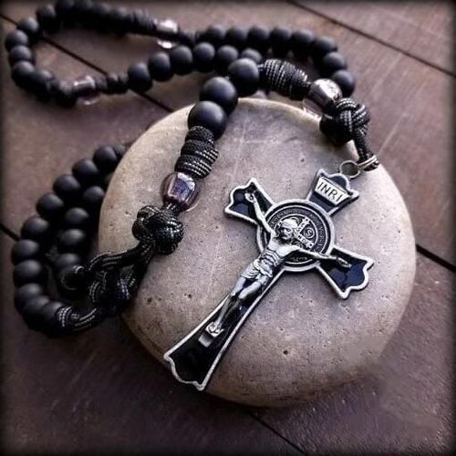 Black strong rosary-Combat rosary-Spiritual gift