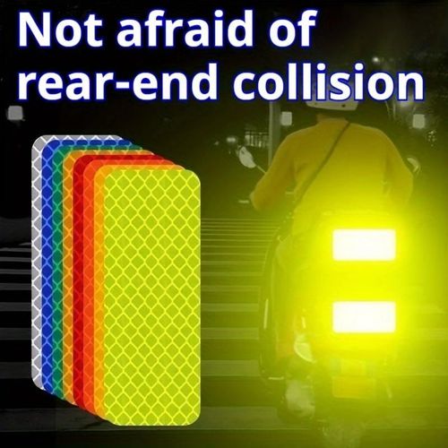 Warning Reflective Stickers Safety Reflective Tape Night Visibility Waterproof,Adhesive Stickers for Vehicles, Motorcycles, Bicycles, 3 x 8 cm(5 Color 50 Pieces)